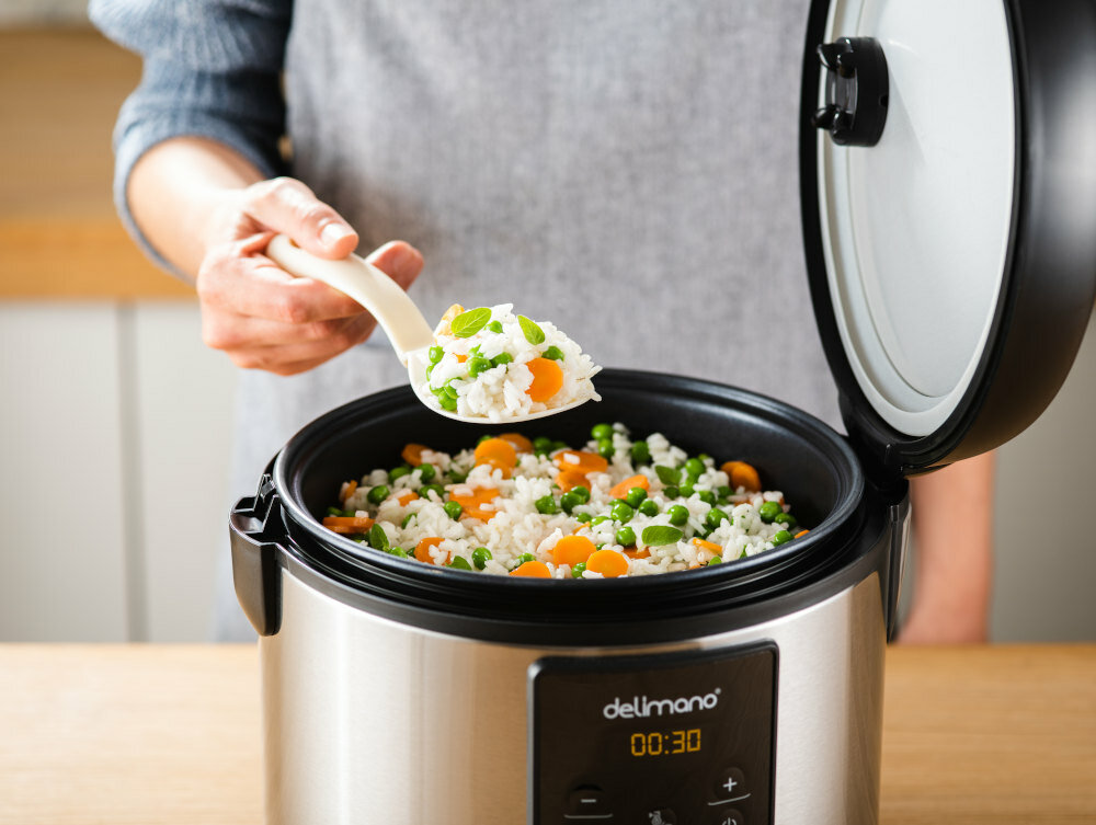 Multicooker DELIMANO Optimo funkcja opoznionego startu do 24 godzin