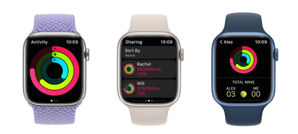 SMARTWATCH APPLE WATCH SERIES 7 udostępnianie rywalizacja weryfikacja