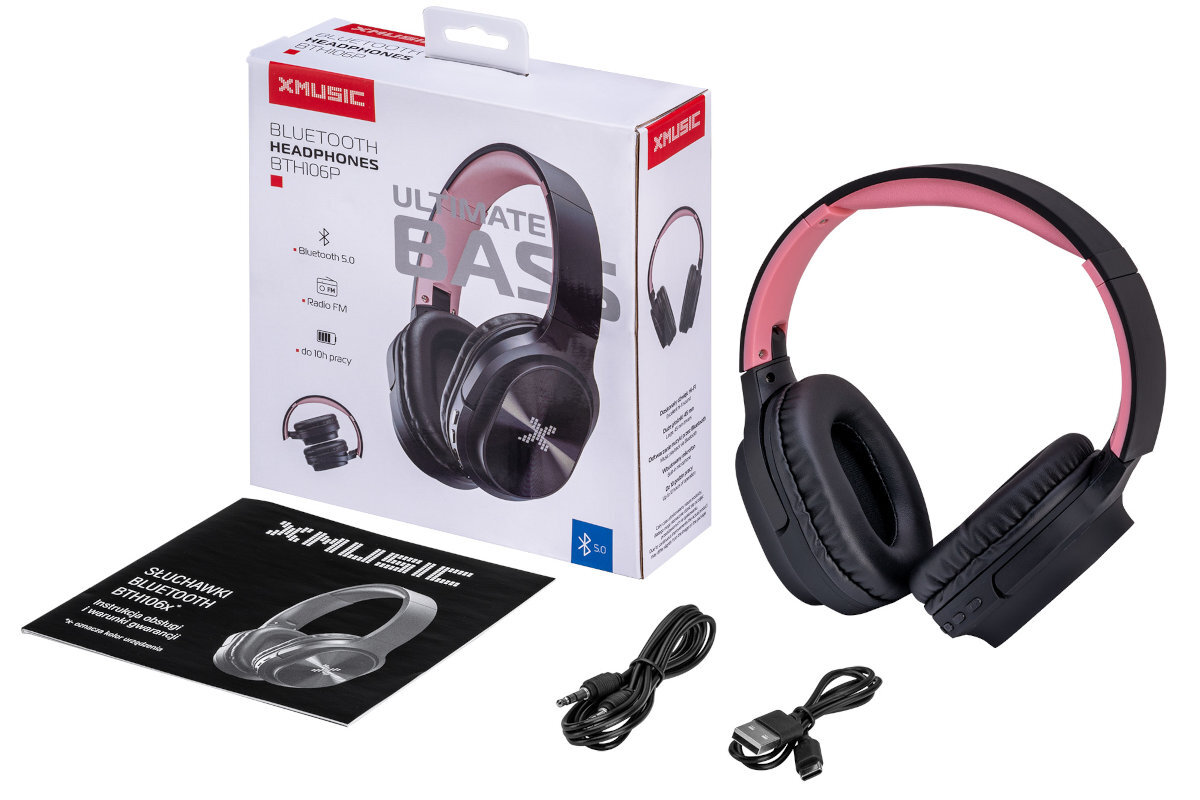 Sluchawki nauszne XMUSIC BTH106 Czarno-niebieski