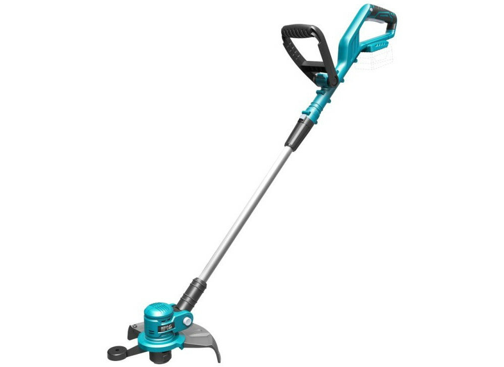 Podkaszarka akumulatorowa DEDRA DED7090 waga 2,2 kg blokada włącznika obudowa z wysokiej jakości plastiku silnik elektryczny akumulatorowy moc 18 V prędkość obrotowa 8000 obr/min