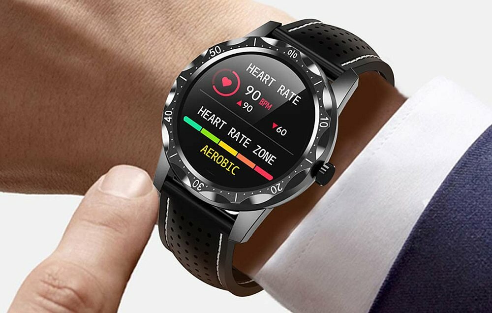 Smartwatch COLMI SKY1 Plus  ekran bateria monitoring zdrowie sport serce sen pojemność ładowanie pasek wykonanie wytrzymałość aplikacja 