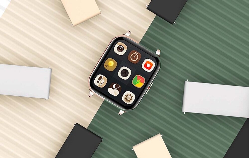 Smartwatch COLMI P8 Mix  ekran bateria pomiar czujniki zdrowie sport tryby aplikacje łączność 