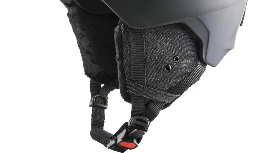 Kask narciarski ALPINA Grand regulacja pasek broda podbródek ochrona klamerka