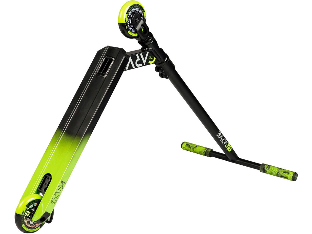Hulajnoga wyczynowa MADD GEAR Carve Pro-X Czarno-zielony bardzo ciekawy wzór szerokim podest jezdny konstrukcja bardzo wytrzymała podest z serii MG Carve doskonała przyczepności bez ryzyka poślizgnięcia