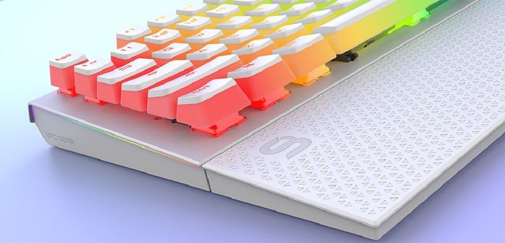 Klawiatura SPC GEAR GK650K Omnis Kailh Blue Onyx White Pudding - Podporka na nadgarstki 