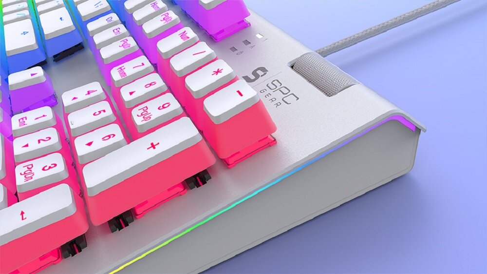 Klawiatura SPC GEAR GK650K Omnis Kailh Blue Onyx White Pudding - Przewodowa lacznosc 