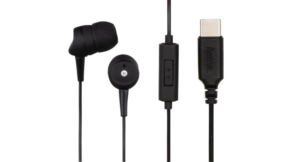 Słuchawki dokanałowe HAMA Basic4Phone USB-C Czarny muzyka połączenia wtyk