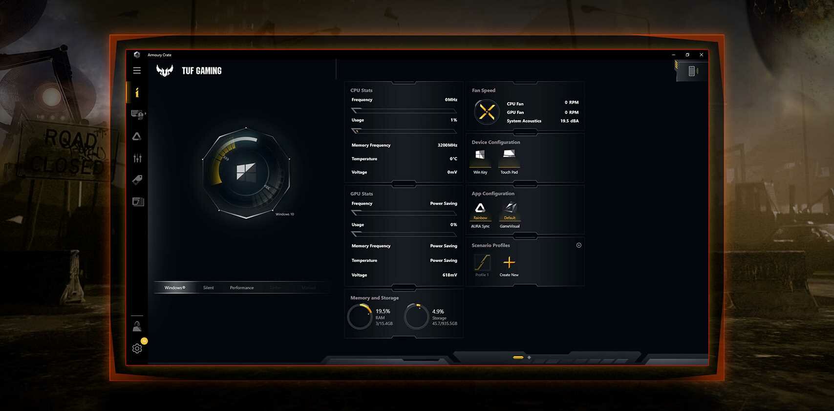 Laptop ASUS Tuf F17 FX706  - Armoury Crate   