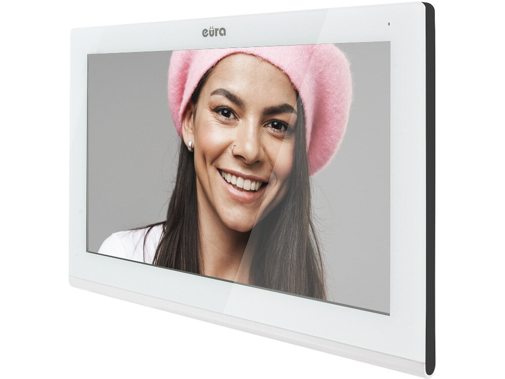 Monitor do wideodomofonu EURA VDA-09C5W prosta obsługa sparowanie z kasetą zewnętrzną przycisk wywołania automatycznie pojawi się obraz 12 melodii gongu