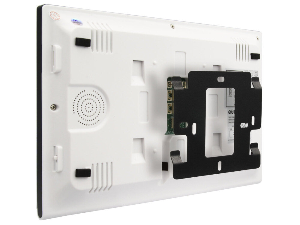 Monitor do wideodomofonu EURA VDA-11C5W montaż niezwykle prosty przykręcić do ściany dołączoną do zestawu ramkę montażową połączyć kostki łączeniowe z żyłami przewodu podłączyć zasilacz do gniazda wysokość 150 cm