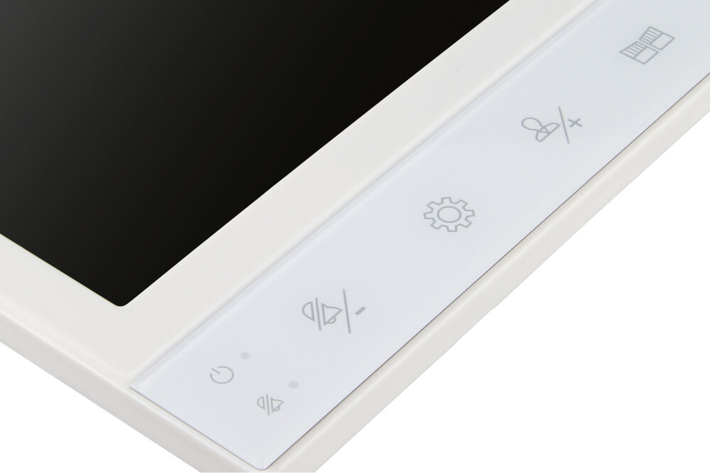 Wideodomofon EURA VDP-80C5 Biały dostosowanie głośności rozmowy jasności nasycenie obrazu panel dotykowy 12 melodii gongu