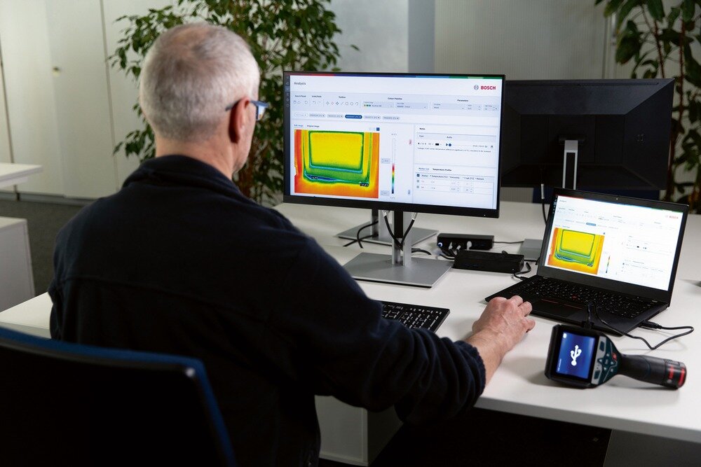 Kamera termowizyjna BOSCH Professional GTC 600 C  pomiar sprawdzany ba komputerze   