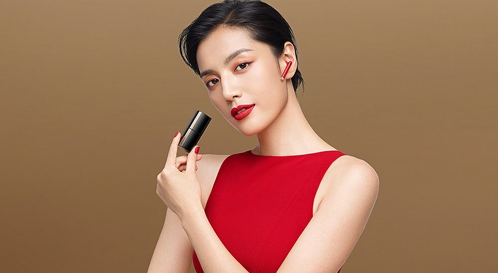 Słuchawki douszne HUAWEI FreeBuds Lipstick jakość muzyka dźwięk ładowanie bezprzewodowe