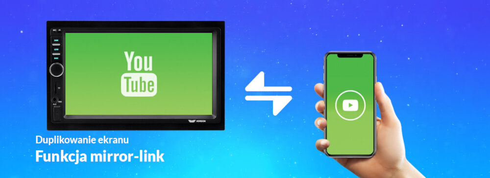 Radio samochodowe VORDON AC-8290  - mirrorlink