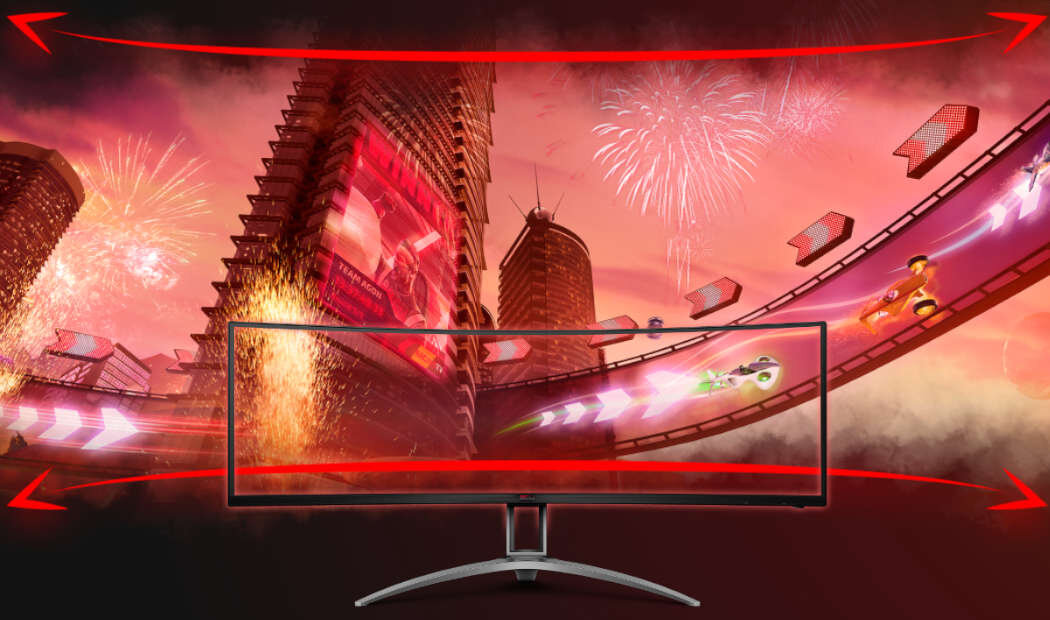 Monitor AOC Agon AG493QCX gra rozrywka rozgrywka podświetylenie projektor częstotliwość odświeżanie szybkość zabawa gaming