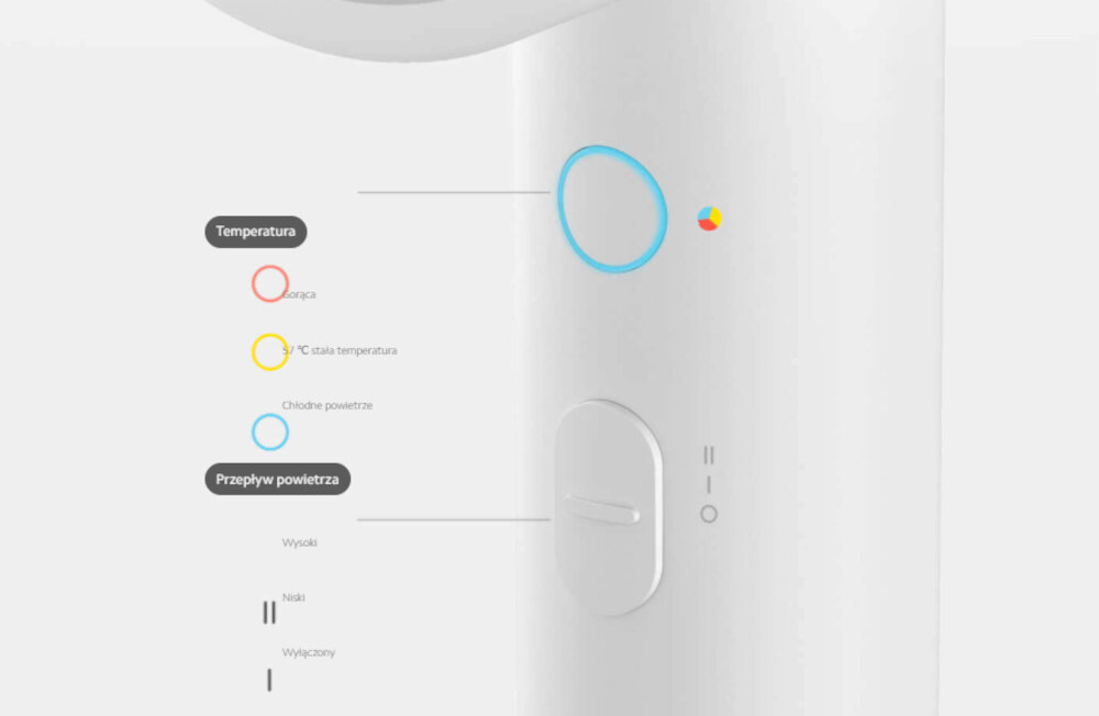 Suszarka XIAOMI Mi Ionic Hair Dryer H300 CMJ02ZHM trzy ustawienia temperatury automatycznie zapisana