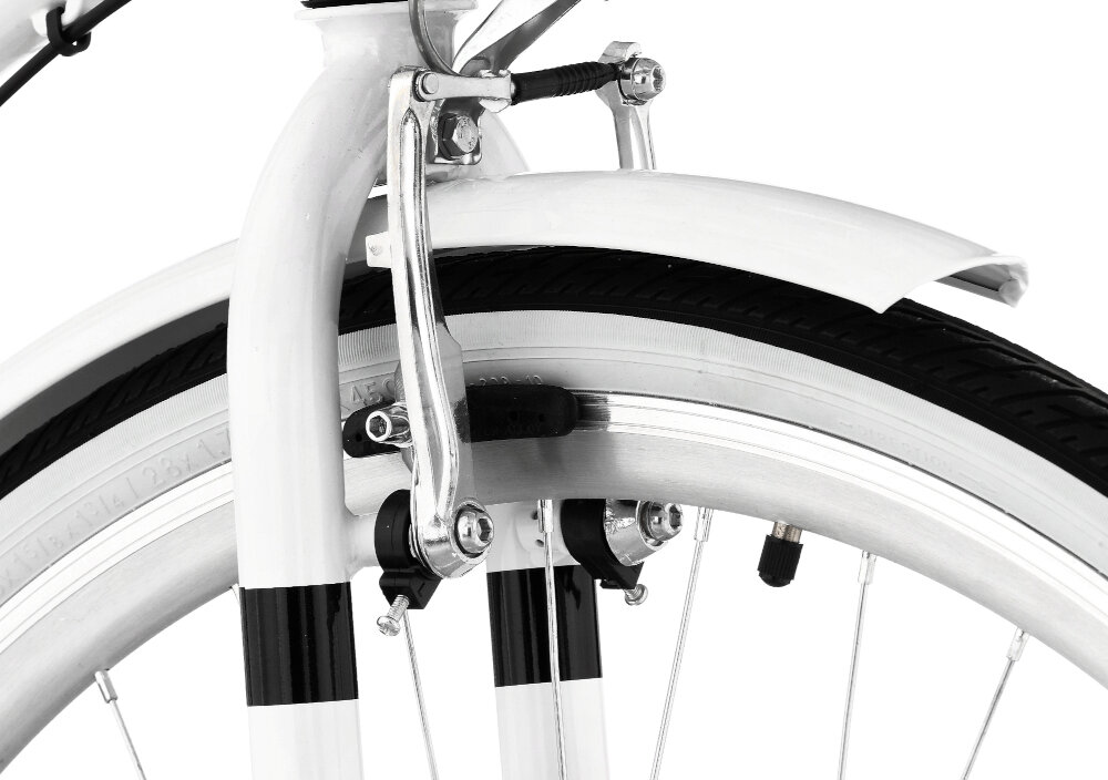Rower miejski INDIANA Moena A7B 28 cali damski Biały hamulce przedni hamulec V-Brake tylny hamulec SHIMANO