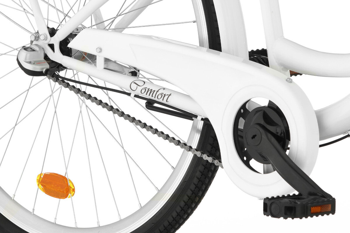 Rower miejski DAWSTAR Citybike S3B 26 cali damski bialy kola