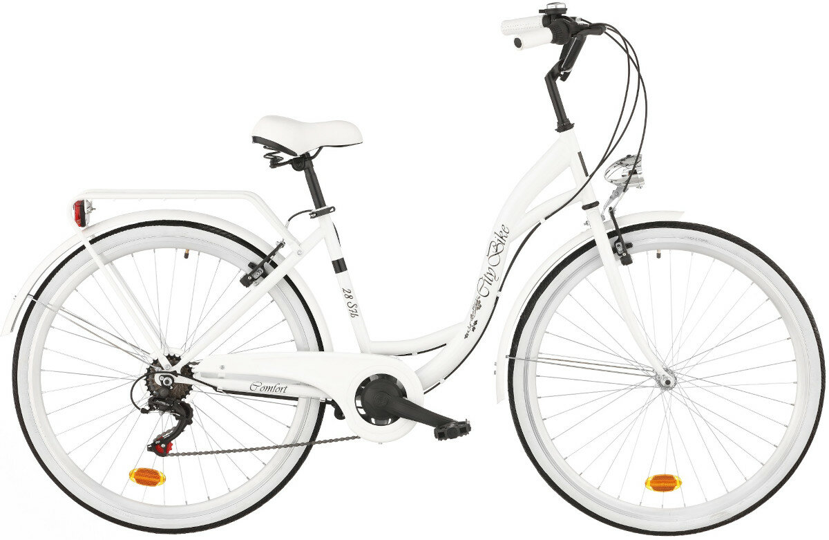 Rower miejski DAWSTAR Citybike S7B 26 cali damski bialy wyglad