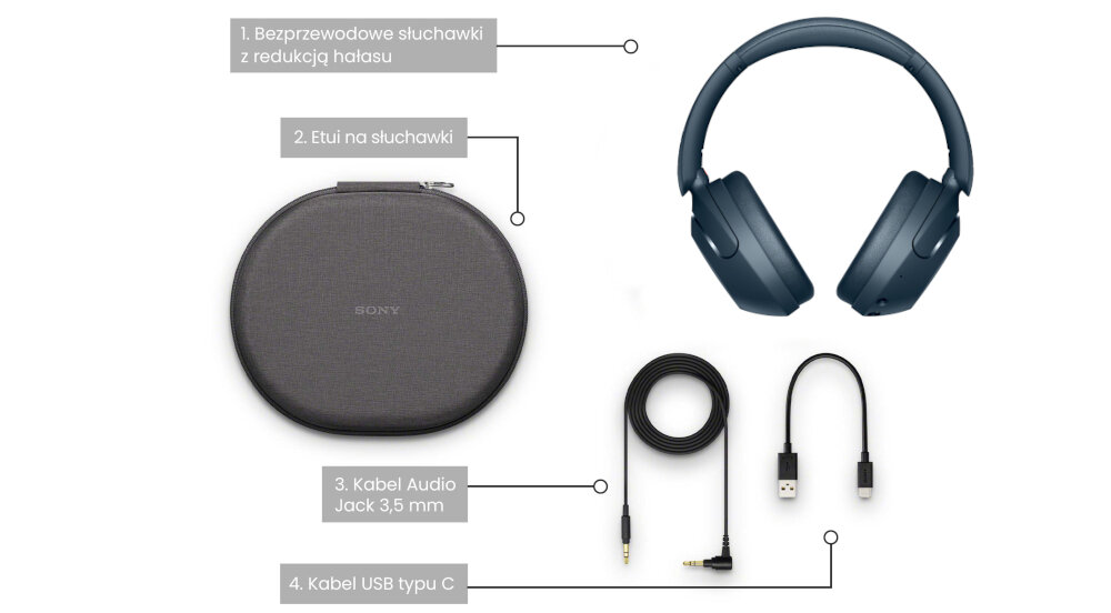 SŁUCHAWKI SONY WH XB910 N