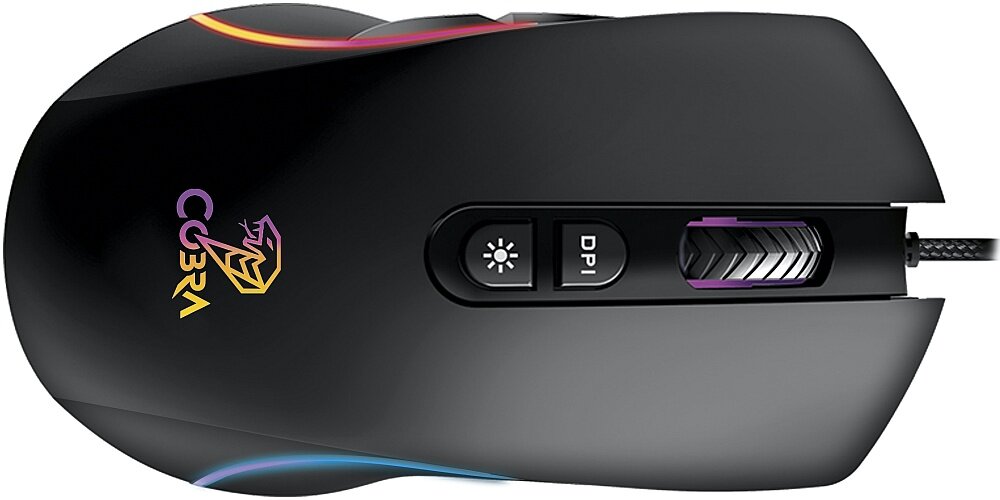Mysz COBRA GM30 RGB Horwin mysz czułość sensor zasilanie granie ergonomia przyciski