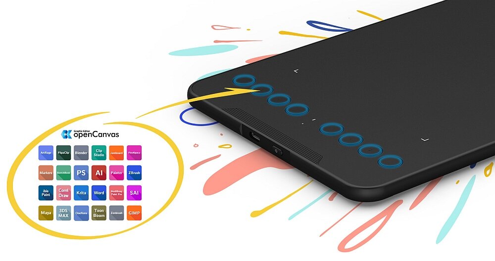 Tablet graficzny XP-PEN Deco Mini 7W rysowanie pisanie projektowanie nacisk przekątna android windows komaptybilność usb grafika