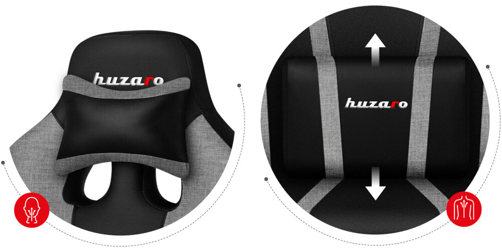 FOTEL HUZARO FORCE 3.1 poduszki lędźwiowa pod kark dostosowanie