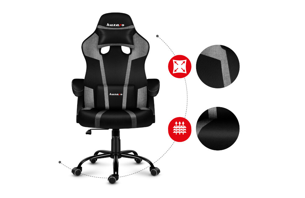 FOTEL HUZARO FORCE 3.1 wykonanie jakość xtwill tkanina materiał