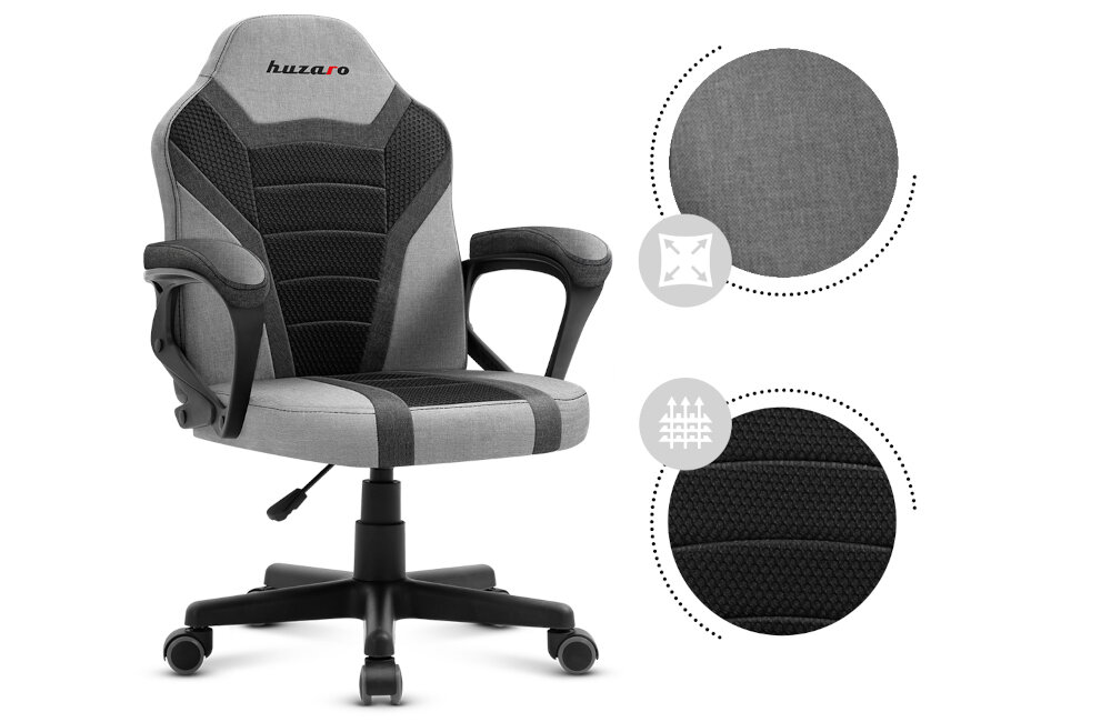 FOTEL HUZARO RANGER 1.0 przepływ powietrza grube nici materiał wygoda wytrzymałość tkanina huge mesh