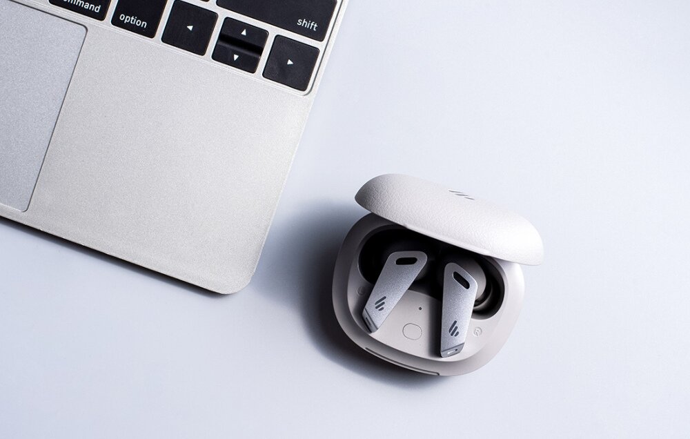 Słuchawki dokanałowe EDIFIER NB2 Pro BEZPRZEWODOWE TECHNOLOGIA SZUM MUZYKA PRZETWORNIKI KONTAKT MIKROFONY BLUETOOTH TRYB GAMINGOWY GRASZYBKIE ŁADOWANIE WODOODPORNE CZUJNIK PODCZERWIEŃ