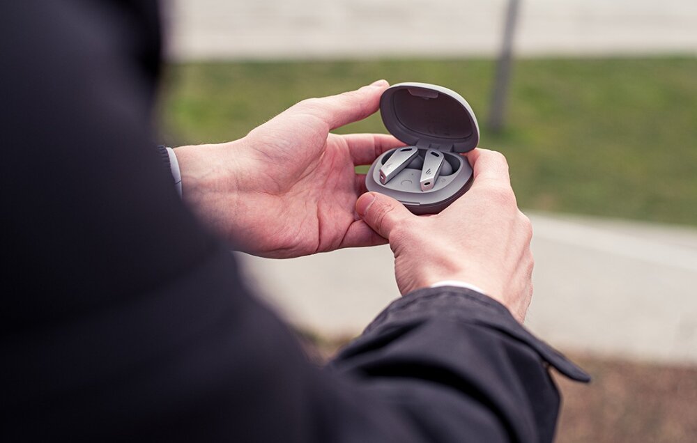 Słuchawki dokanałowe EDIFIER NB2 Pro BEZPRZEWODOWE TECHNOLOGIA SZUM MUZYKA PRZETWORNIKI KONTAKT MIKROFONY BLUETOOTH TRYB GAMINGOWY GRASZYBKIE ŁADOWANIE WODOODPORNE CZUJNIK PODCZERWIEŃ