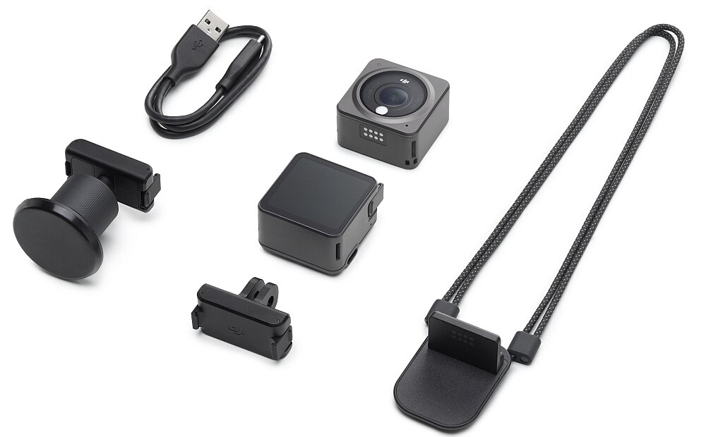 Kamera sportowa DJI Action 2 obiektyw matryca rozdzielczość bateria ekran montaż aplikacja filmy zdjęcia tryby odporność 4k mikrofon