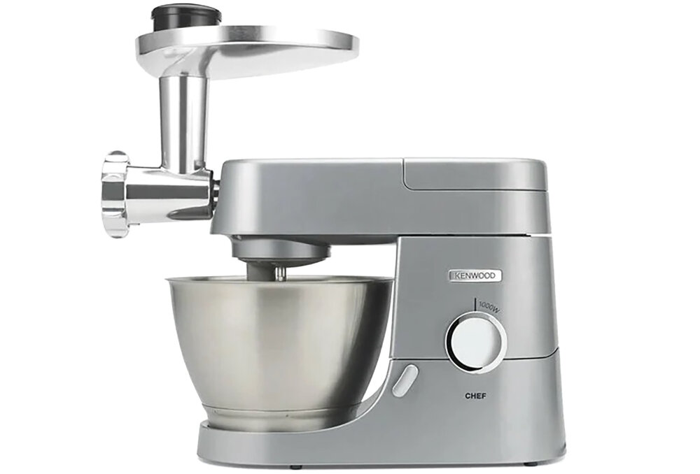 Robot kuchenny planetarny KENWOOD KVC3173S Chef 1000W z blenderem kielichowym maszynka do miesa (2 misy w zestawie) wiele funkcji dodatkowych