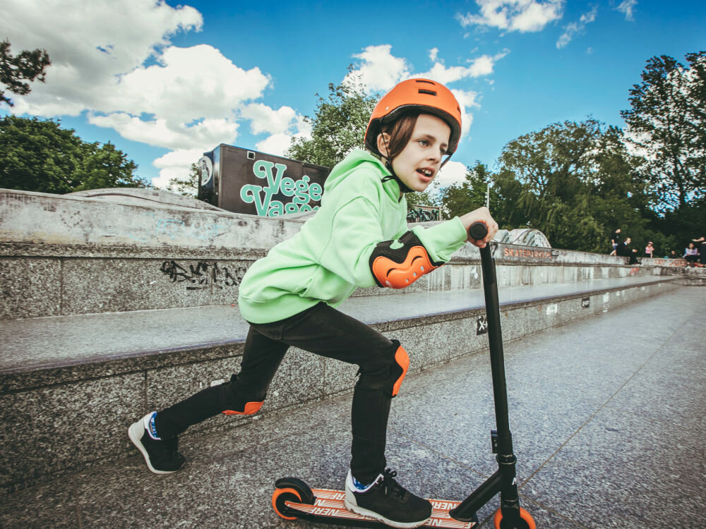 Kask rowerowy SPOKEY Nerf Pomarańczowy (rozmiar M) regulacja wentylacja klamra