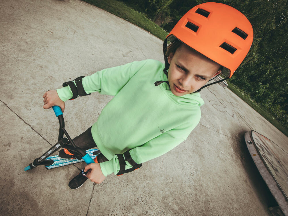 Kask rowerowy SPOKEY Nerf Pomarańczowy (rozmiar S) waga in mold