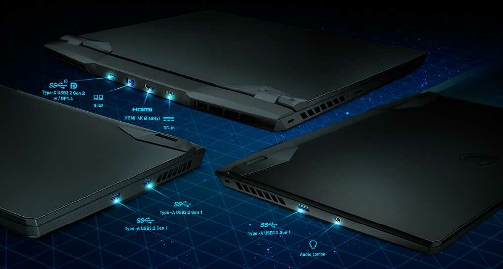 Laptop MSI GP66 Leopard  - złącza 