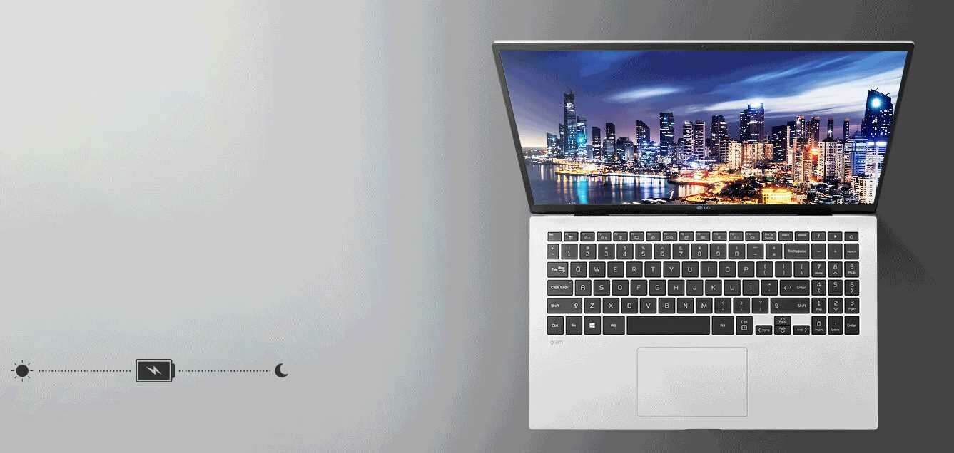 Laptop LG Gram 15 - podswietlana klawiatura