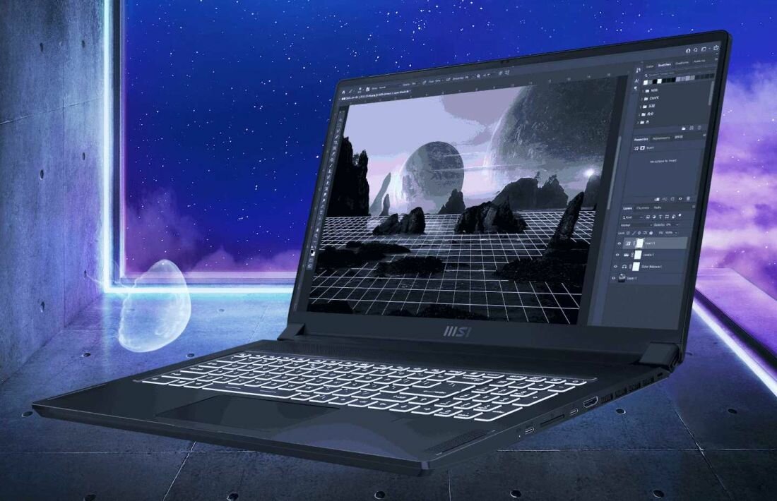 Laptop MSI Creator 17  - wygląd ogólny opis