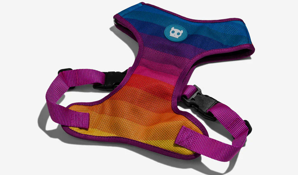 Szelki ZEE DOG Prisma Air Mesh M Wielokolorowy klamra 4-punktowy system blokowania ochrona Solidny D-ring bezpieczne przypięcie smyczy kontrola spacer Bezpieczne użytkowanie