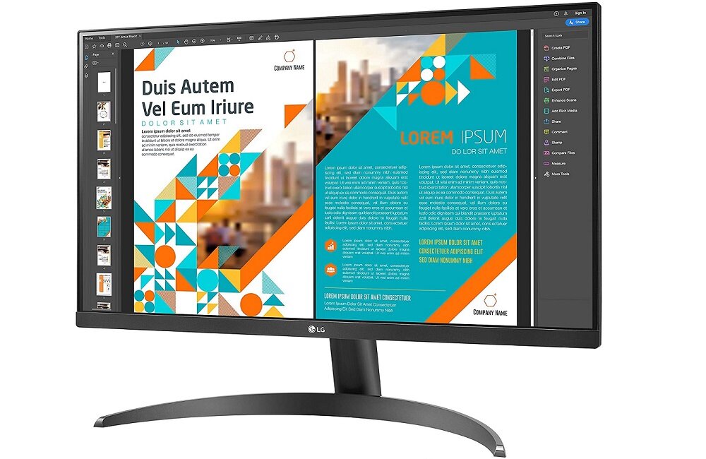 Monitor LG 24QP500-B 24-- 2560x1440px IPS ekran pozbawiony ramek z 3 stron