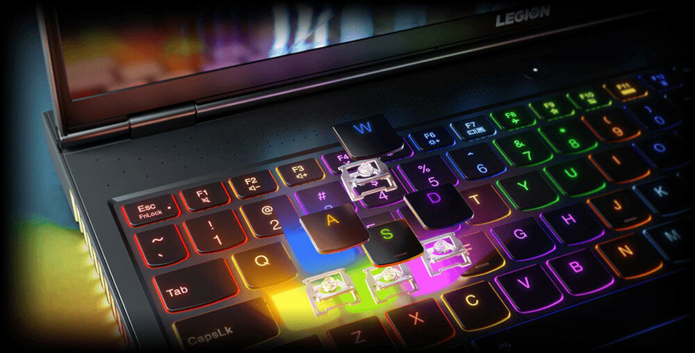 Laptop LENOVO Legion 7 16ACHG6 16 IPS 165Hz R7-5800H 16GB SSD 512GB GeForce RTX3070 Windows 10 Home klawiatura