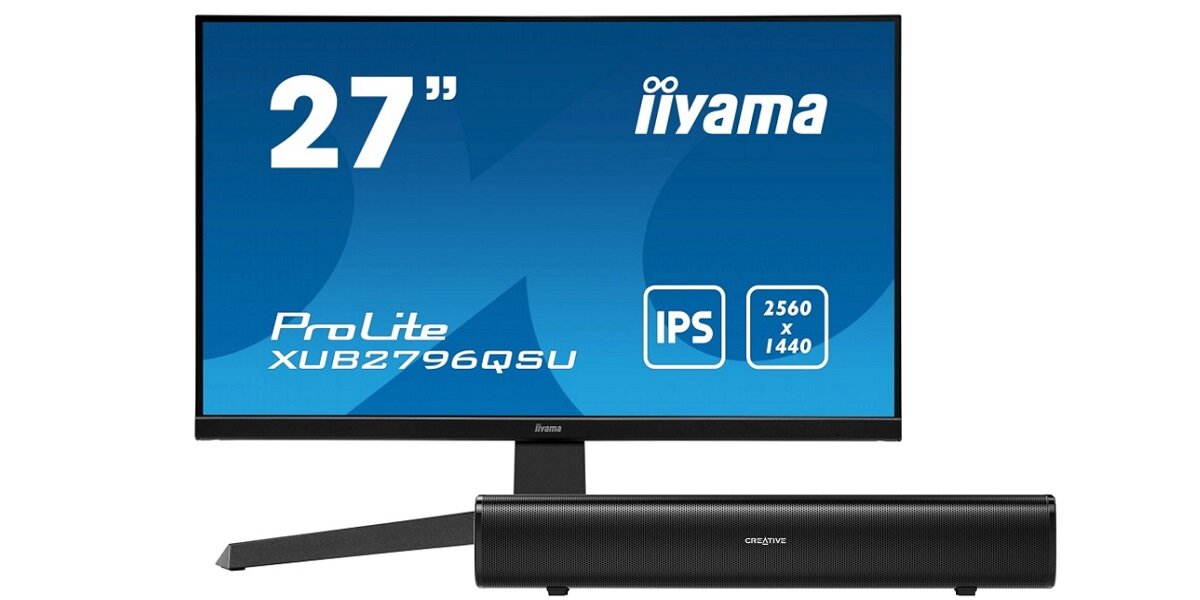 Monitor IIYAMA ProLite XUB2796QSU Dokładne i spójnie odwzorowuje kolory nawet przy szerokich kątach widzenia Idealnie wpasuje się w każdą aranżację każdego biurka