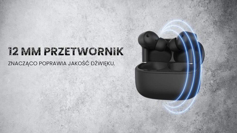 Słuchawki dokanałowe SAVIO TWS ANC-102 dźwięk brzmienie membrana