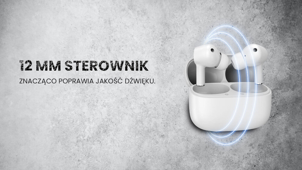 Słuchawki dokanałowe SAVIO TWS ANC-101 dźwięk brzmienie membrana