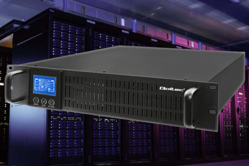 UPS QOLTEC Rack 3kVA 2400W LCD bezpieczeństwo sprzęt napięcie