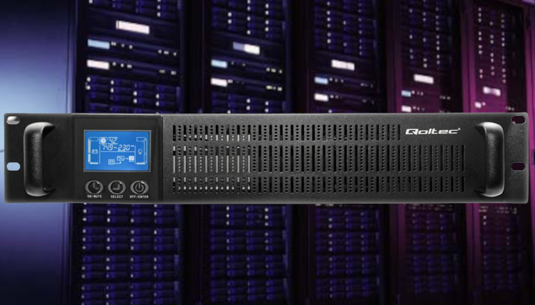 UPS QOLTEC Rack 3kVA 2400W LCD napięcie ochrona