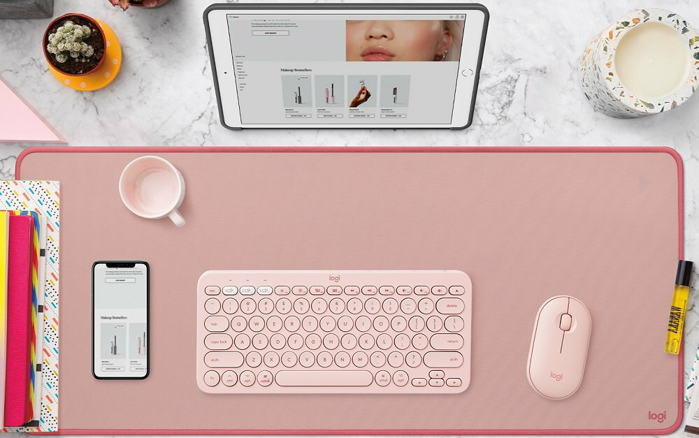 Podkładka LOGITECH Studio Series Darker Rose XL - ciche przesuwanie