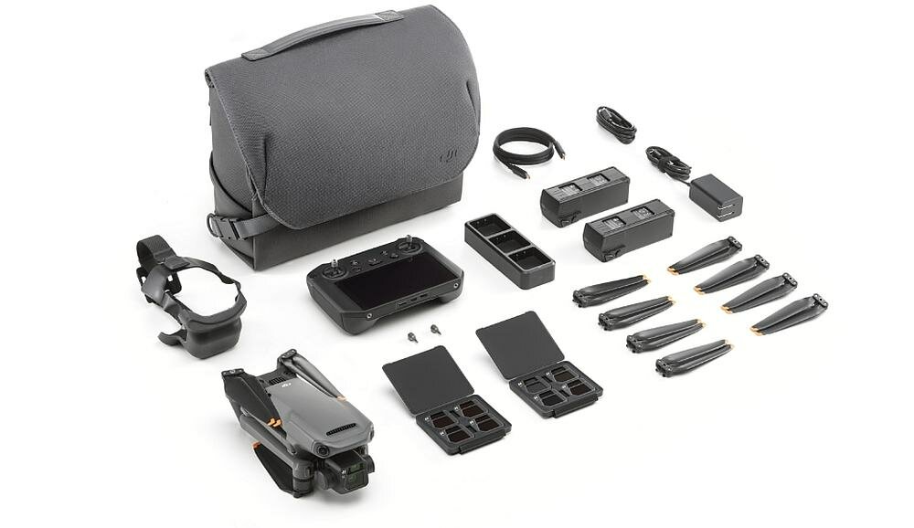 Dron DJI Mavic 3 lot sterowanie kamera rozdzielczość nagrywanie ładowanie akumulator pojemność zestaw opis cechy zalety śmigła obiektyw