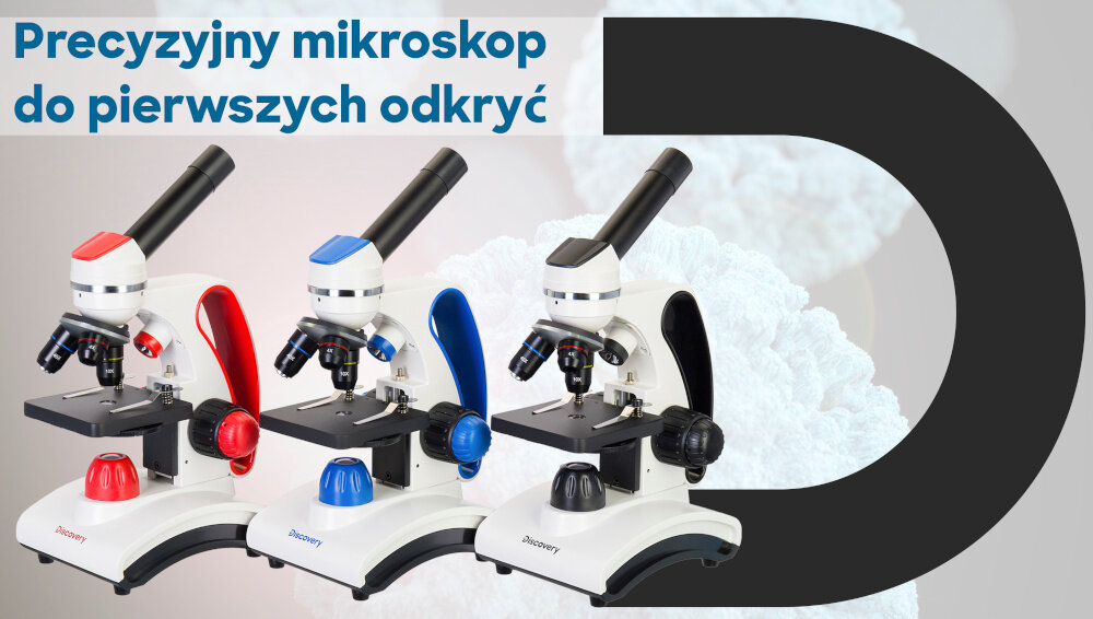 Mikroskop DISCOVERY Pico z książką Terra odkrycie wysoka jakość układy optyczneoświetlenie obrotowa głowica regulacja ostrości książka konstrukcja zestaw