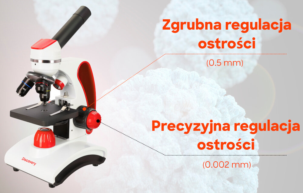 Mikroskop DISCOVERY Pico z książką Terra odkrycie wysoka jakość układy optyczneoświetlenie obrotowa głowica regulacja ostrości książka konstrukcja zestaw